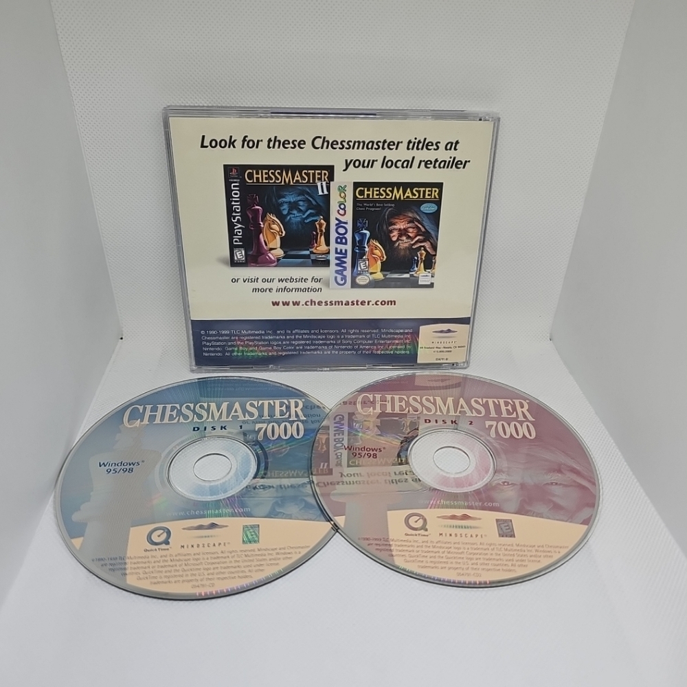 CHESSMASTER 7000 - 2 Disc (PC, 1990-1999) MINDSCAPE - No Manual - Windows 95/98